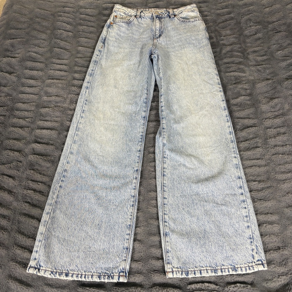 Garage Denim Womens Light Wash High Rise Wide Leg Baggy Jeans Size 1 25 AQ822